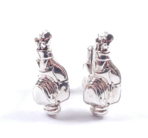 Golf Manschettenknöpfe 925 Sterling Silber Golftasche und Schläger 19,4 g - Bild 1 von 6