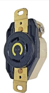 HUBBELL 30A Twist-Lock Receptacle 3W 125/250VAC BK, New - Bild 1 von 8