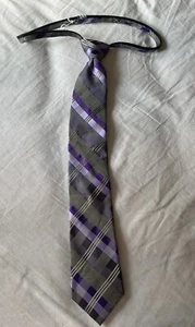 Zip Clasc Plaid Tie purple George - Picture 1 of 2