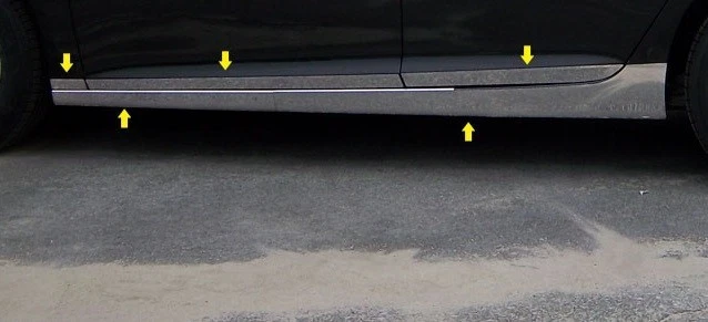 FITS CHEVY MALIBU 13-15 POLISHED STAINLESS CHROME LARGE ROCKER PANEL TRIM 10PCS - Image 1 of 1