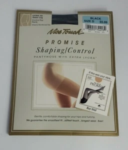 Nice Touch Promise Shaping Control Pantyhose Size D Black NIP Sealed - Picture 1 of 2