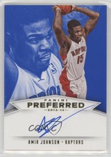 2013-14 Panini Preferred Panini Signatures Blue /49 Amir Johnson #586 Auto