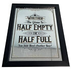 Need Another Beer Half Full or Empty Phrase Black Framed Mirror 15x12.25 NEW