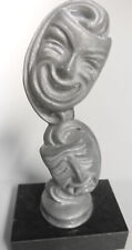 Comedy-tragejdy paperweight or trophy sanded aluminum finish USA