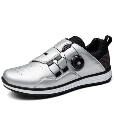 Zapatos de golf impermeables para hombre con cordones rápidos zapatillas de golf cómodos zapatos para caminar Foto 1 de 4