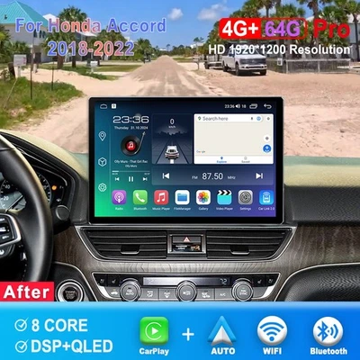12.5 inch Screen Android Car Radio For Honda Accord 2018-2022 CarPlay Head Unit - Image 1 of 4