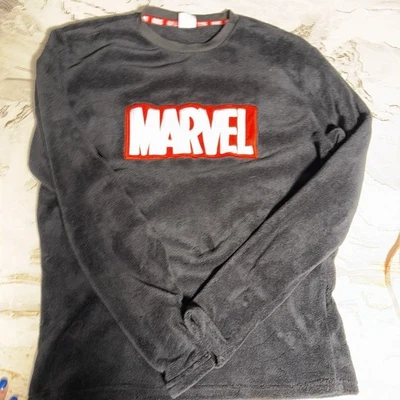 Conjunto de pijama Marvel manga larga ropa de salón negro estampado Marvel acogedor talla L unisex Foto 1 de 4