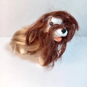 Figura de perro pastor Cititoy Sweetie Pups marrón y rubio 1988 - Imagen 1 de 8