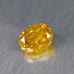 0.21Ct Natural Yellow Diamond Oval Shape Loose Diamond - Picture 1 of 1