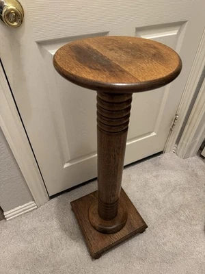 Soporte de planta de helecho de madera de roble vintage mediados de siglo Foto 1 de 4