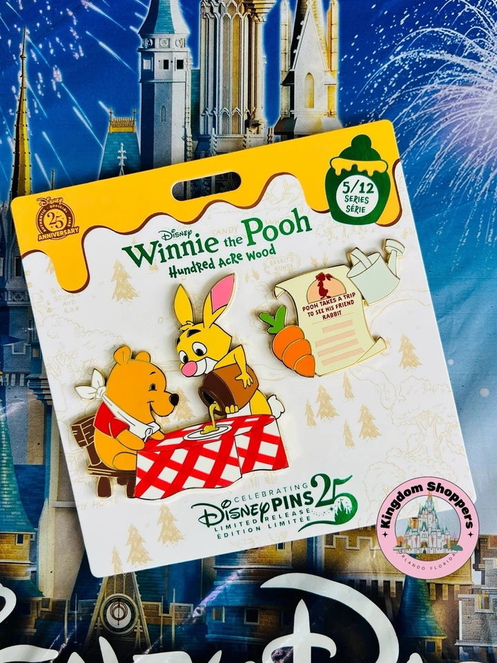 2025 Disney Parks Winnie The Pooh & Rabbit Hundred Acre Wood 5 / 12 LR Pin Set - Image 1 of 1