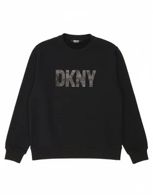 DKNY Hombres Gráfico Sudadera Jersey Mediano Negro Algodón CJ16 Foto 1 de 4