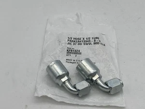 BAG OF 2 Parker Hydraulic Hose JIC Swivel 90 Degree Elbow 1/2" ID 1/2" KP81324 - Picture 1 of 4