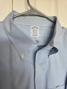Brooks Brothers Shirt Mens 2XL Blue Supima Cotton 346 The Original Polo 18 6/7 - Picture 1 of 11