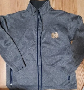 Notre Dame Fighting Irish Jacket Mens Large Gray Full Zip Knights Apparel - Picture 1 of 7