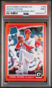 2018 Panini Chronicles Shohei Ohtani Red Prizm Rated Rookies /99 #180 PSA 9 - Foto 1 di 2