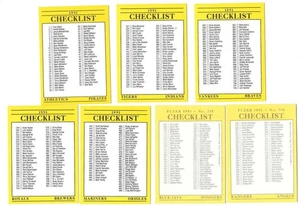 Fleer 1991 - 7 Karten Checklisten Set - Bild 1 von 1
