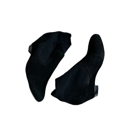 Tory Burch Brenda 6.5 M Botas Negro Gamuza Cuña Botines Zapatos Tacones Para Mujer’s Foto 1 de 4