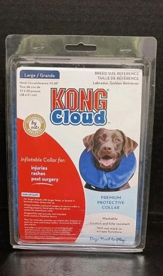 Coleira protetora inflável Kong Cloud azul lesões pós cirurgia GRANDE NOVA NA CAIXA - Imagem 1 de 4