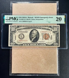 Fr. 2303 1934A $10 Hawaii "WWII Emergency" PMG 20 - VF - Picture 1 of 2