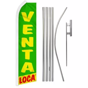 "VENTA LOCA" Advertising Super Flag & Pole Kit crazy sale deal discount - Picture 1 of 16