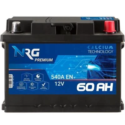 Autobatterie 12V 60Ah NRG Premium Starterbatterie WARTUNGSFREI TOP ANGEBOT NEU - Bild 1 von 4