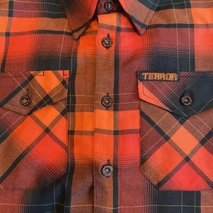 EUC Men's Dixxon Flannel Co. “Terror" Size XS Orange Red Black Rare - Picture 1 of 4
