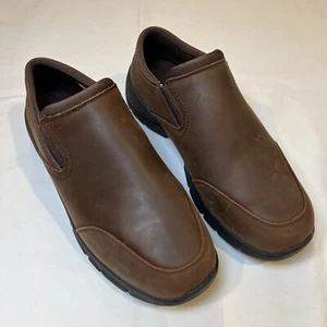 Lands' End All Weather Slip-On Moc Shoes Women's Size 8D Dark Brown Suede - Picture 1 of 6