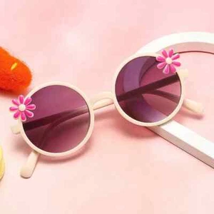 Children Sunglasses UV400 Floret Frame for Travel Shading Mirror Eyewear Use - Picture 1 of 12