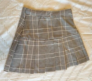 H&M Plaid Skirt Black And Beige - Picture 1 of 3
