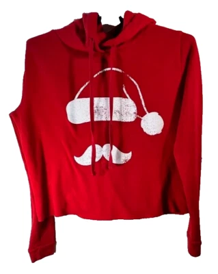 Modern Lux Women’s red santa Long Sleeve hooded sweatshirt size XS Cute - Image 1 of 4