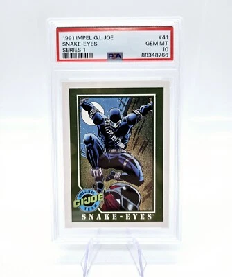 1991 GI Joe Impel Snake Eyes #41 Series 1 Card PSA 10 Gem Mint  - Image 1 of 2