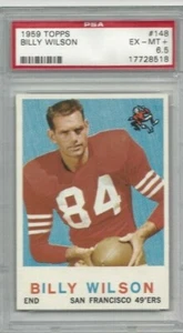 Tarjeta de fútbol americano Topps 1959 #148 Billy Wilson San Francisco 49ers clasificación PSA 6,5 - Imagen 1 de 1