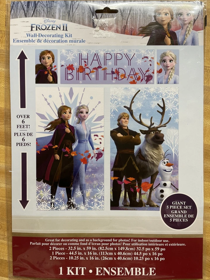 Disney FROZEN 2 II Scene Setter BIRTHDAY party wall poster backdrop Anna Elsa + - Image 1 of 4