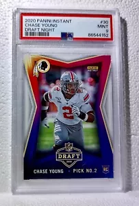 Chase Young 2020 Panini NFL Instant Draft Night #30 Rookie Card PSA 9 Mint - Picture 1 of 2