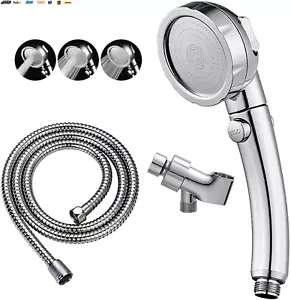 Chrome High Pressure Handheld Shower Head with ON/OFF Pause Switch, 3 Spray Mode - Picture 1 of 6
