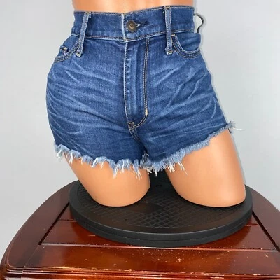 Hollister Pantalones Cortos-Cortos de Tiro Alto Juniors 3 Bolsillos con Flechas Cortadas Casi Nuevo Foto 1 de 4