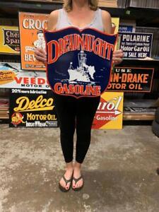 Antique Vintage Old Style Metal Sign Dreadnaught Gasoline Made in USA