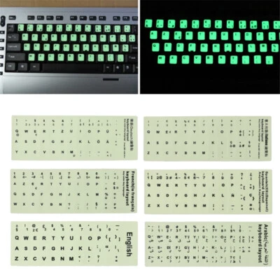 Different Languages Notebook Desktop Universal Luminous Keyboard Stickers - Image 1 of 4