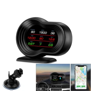 GPS+OBD2+Navigation Gauge HUD Display Speedometer Bluetooth Oil Water Temp Alarm - Picture 1 of 12