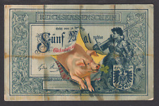 Germany Sc 67 on 1906 German Banknote PPC, local usage