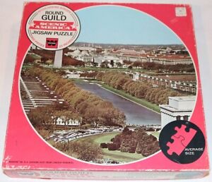 Vintage GUILD SOUVENIR JIGSAW PUZZLE WASHINGTON D.C. ROUND 650 PC Complete