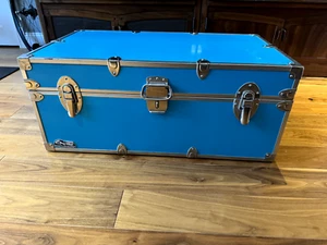 Happy Camper Steel Footlocker Trunk (32x18x13.5") - Everything Summer Camp - Picture 1 of 13