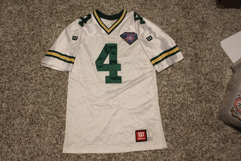 PRO LINE Green Bay Packers Brett Favre Wilson Sewn Jersey Sz 46 Large 75th Patch Cover