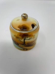 *RARE* Noritake Trees in the Meadow Condiment server Mustard Jar - Picture 1 of 8