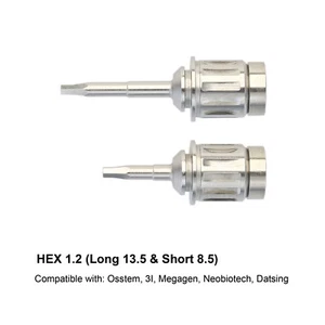 2x Dental Hand Sechskantschlüssel Adapter für Implantat Abutment Schrauben 1,2 mm lang kurz - Bild 1 von 5