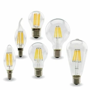 E27 E14 LED Bulb Filament C35 C35L A60 ST64 220V-240V Retro Edison Lamp Light - Picture 1 of 13