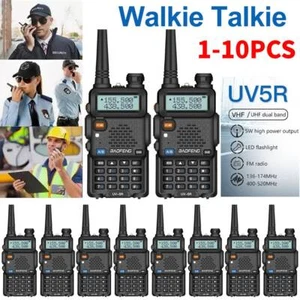 Lot Baofeng UV-5R Walkie Talkie Dual Band UHF VHF Ham FM Two Way Radio Black UK - Picture 1 of 22