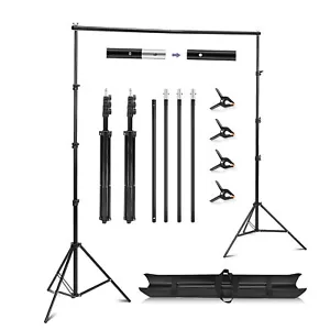 9×10FT Studio Backdrop Stand Professional Photo Background Kit Photography Clips - Picture 1 of 7