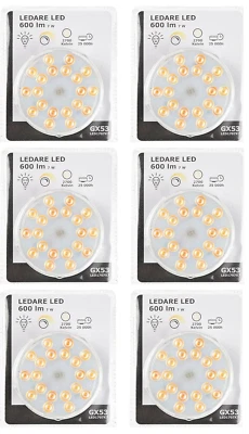 IKEA Ledare GX53 LED Bulbs - 600lm 2700 Kelvin Warm White Dimmable 7W Angle VAT - Image 1 of 4